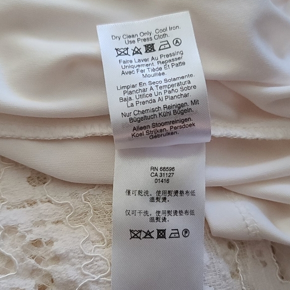 Donna Karan Lace Dress Size 8 White Layer Midi - Picture 6 of 7